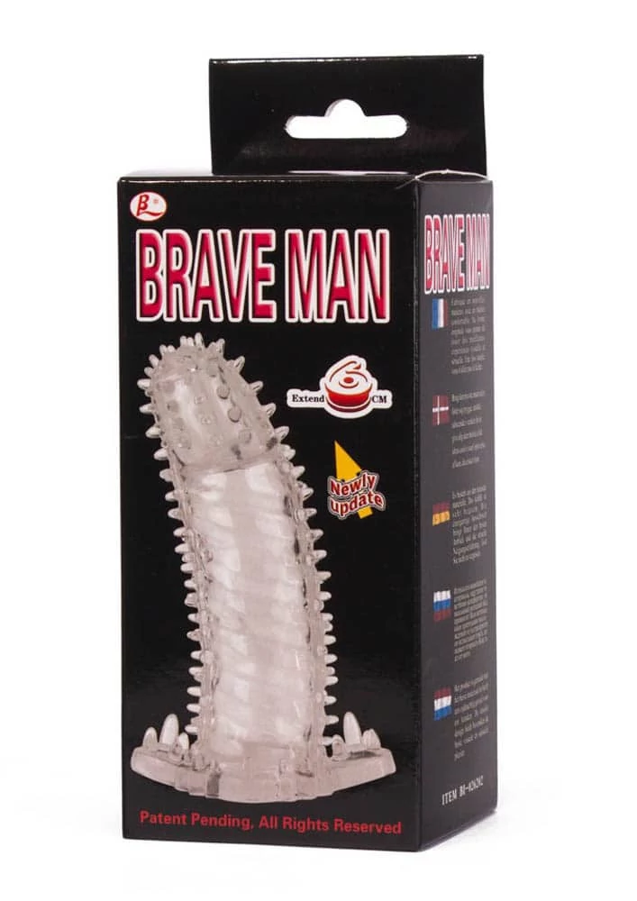 Baile - Brave Man - rücskös péniszköpeny csiklóizgatóval (áttetsző)