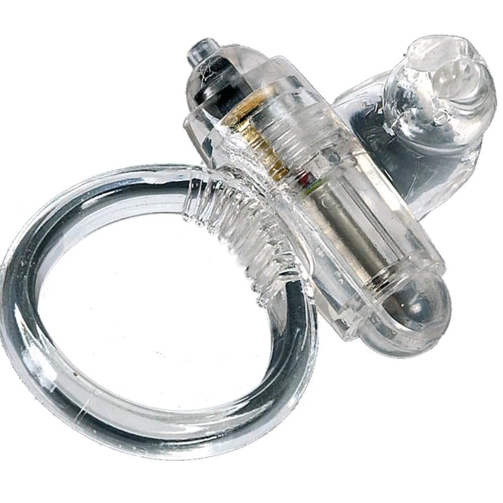 Seven Creations - Cockring Rabbit - vibrációs péniszgyűrű csiklóizgatóval (áttetsző)