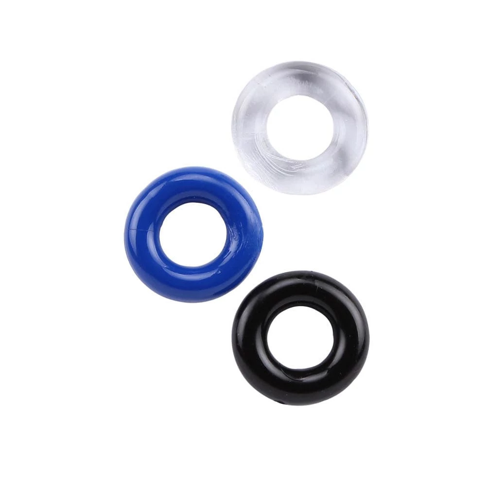 Chisa Novelties - Donut Rings-Assorted 3 Pack - péniszgyűrű szett (3db/cs)