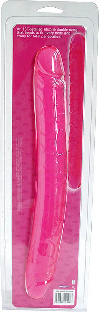 Seven Creations - Double Dong - duplavégű, élethű dildó (33cm) - pink