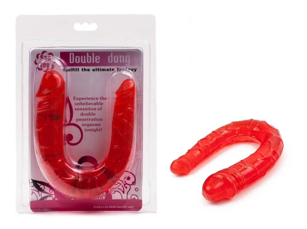 Debra - Double Dong  - élethű, kétvégű dildó (30cm) - piros
