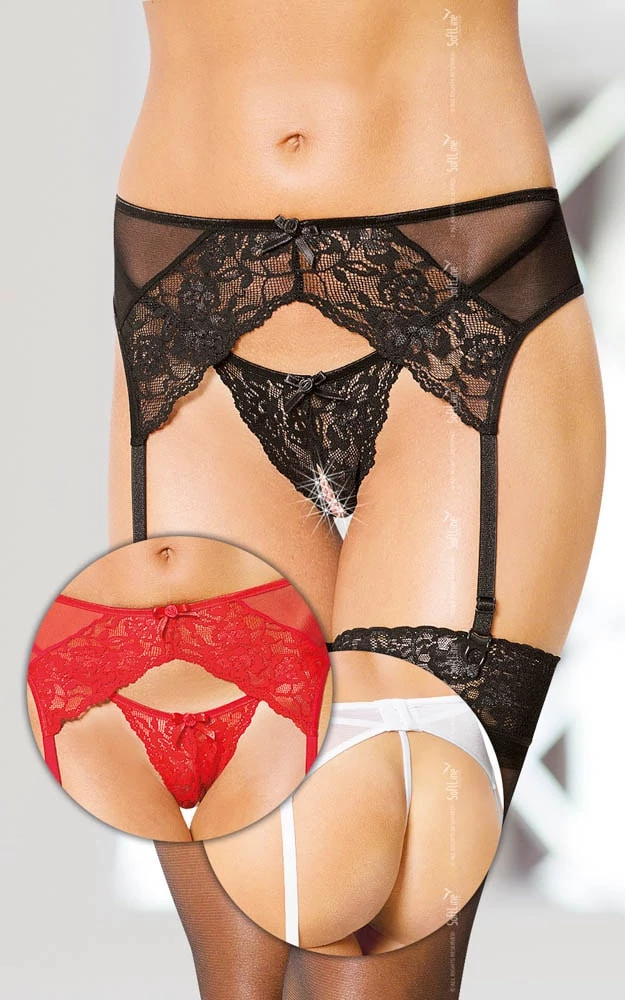 Softline - Garterbelt 3317 - csipkés harisnyatartó (M/L) - piros