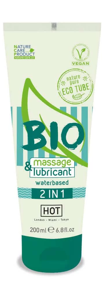 Hot - Bio Massage & Lubricabt 2in1 -  vízbázisú síkosító és masszázsgél (200ml)