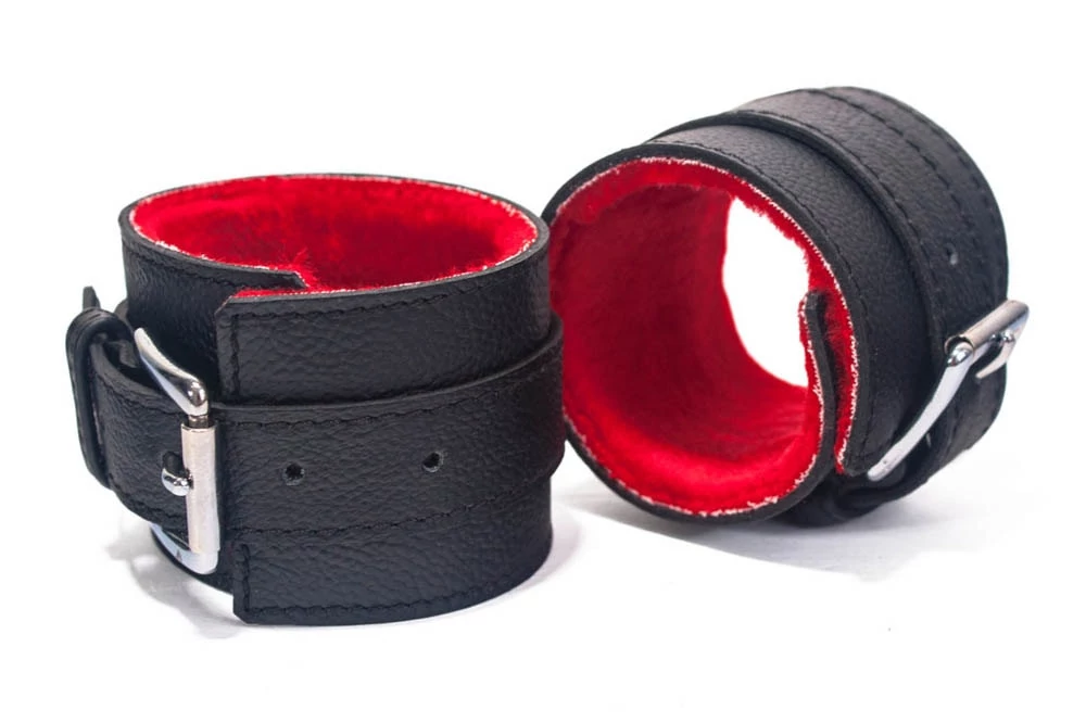 Devil Sticks - Hand Cuffs Grain Leather - állítható, bőr csuklópánt (fekete)