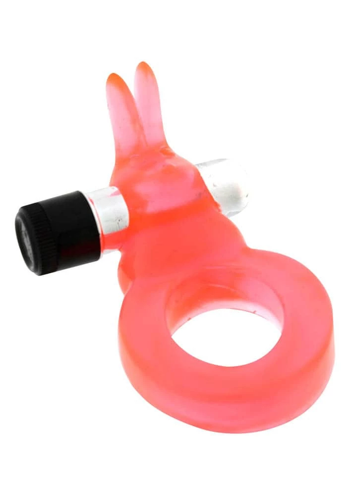 Seven Creations - Jelly Rabbit Cockring Vibro - vibrációs péniszgyűrű nyuszifüles csiklóizgatóval (piros)