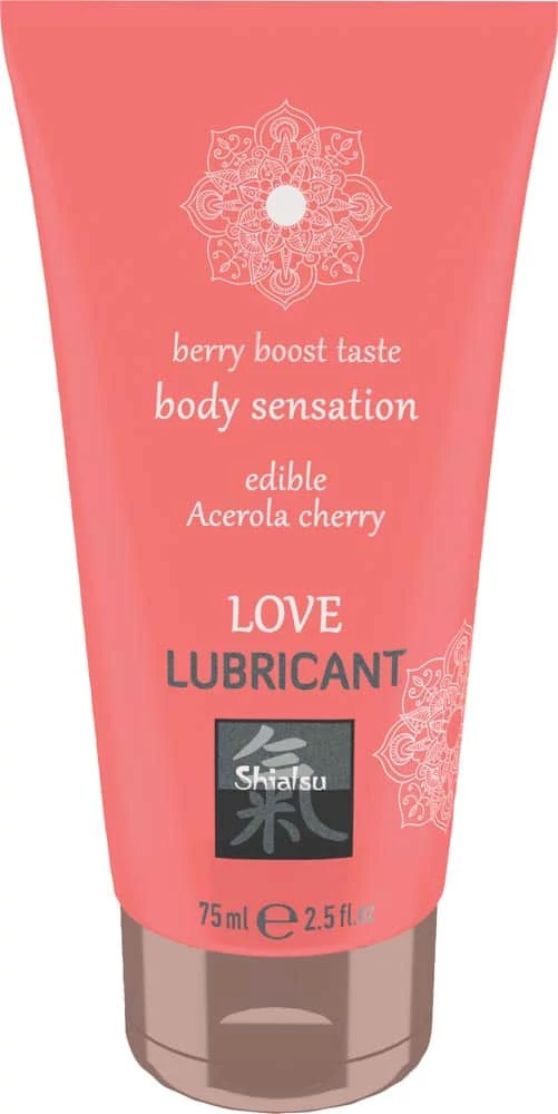 Shiatsu - Love Lubricant - ehető, ízesített vízbázisú síkosító (75ml) - acerola/cseresznye