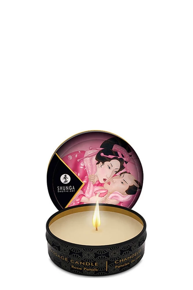 Shunga - Mini Massage Candle - illatosító és masszázsgyertya (30ml) - rózsa