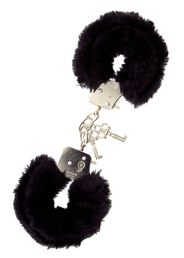 Nmc - The Original furry Handcuffs - fém bilincs püssel (fekete)