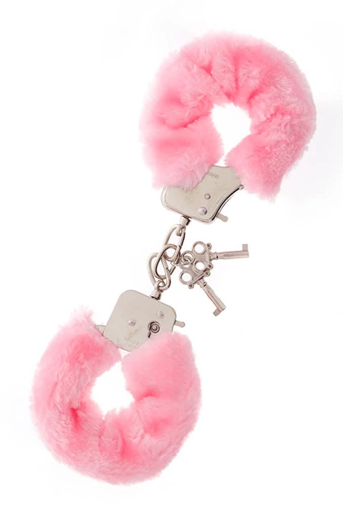Nmc - The Original furry Handcuffs - fém bilincs püssel (pink)