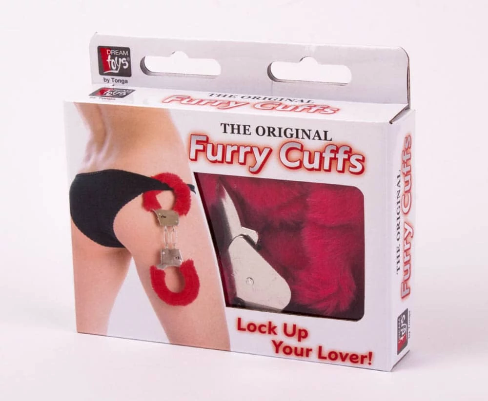 Nmc - The Original furry Handcuffs - fém bilincs püssel (piros)