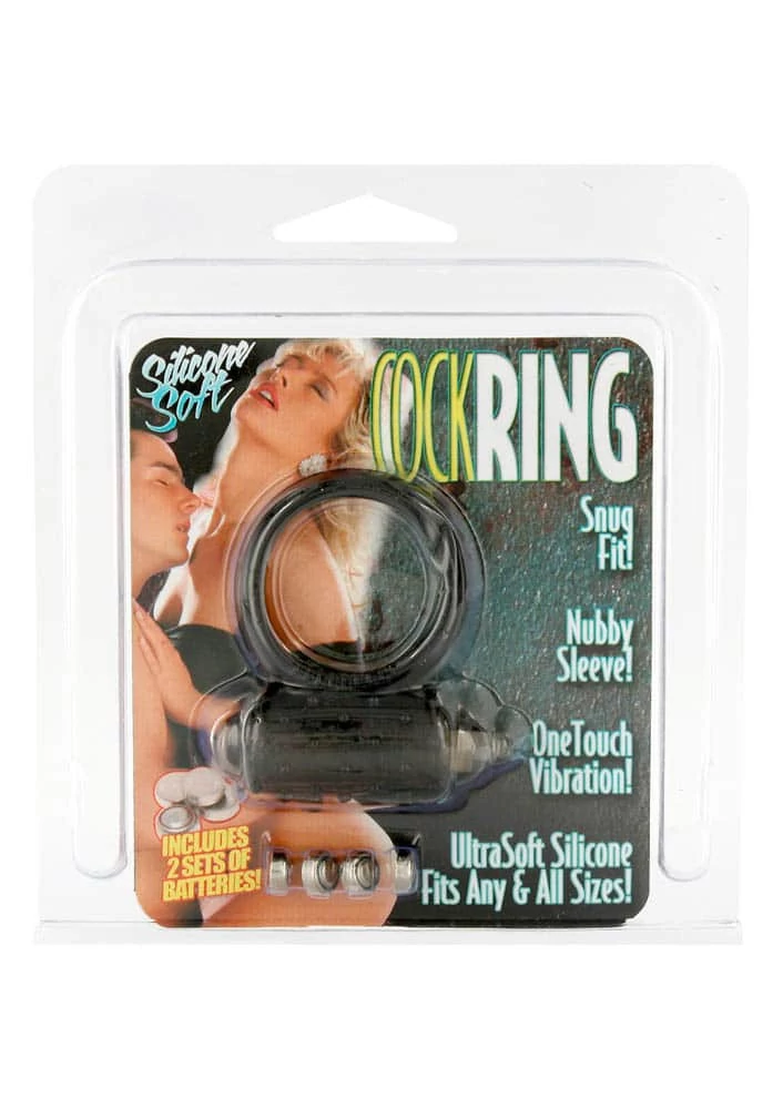 Seven Creations - Mini Vibrating Cockring - vibrációs péniszgyűrű csiklóizgatóval (fekete)