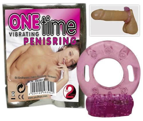 Orion - One Time Vibrating Penisring - vibrációs péniszgyűrű csiklóizgatóval (lila)
