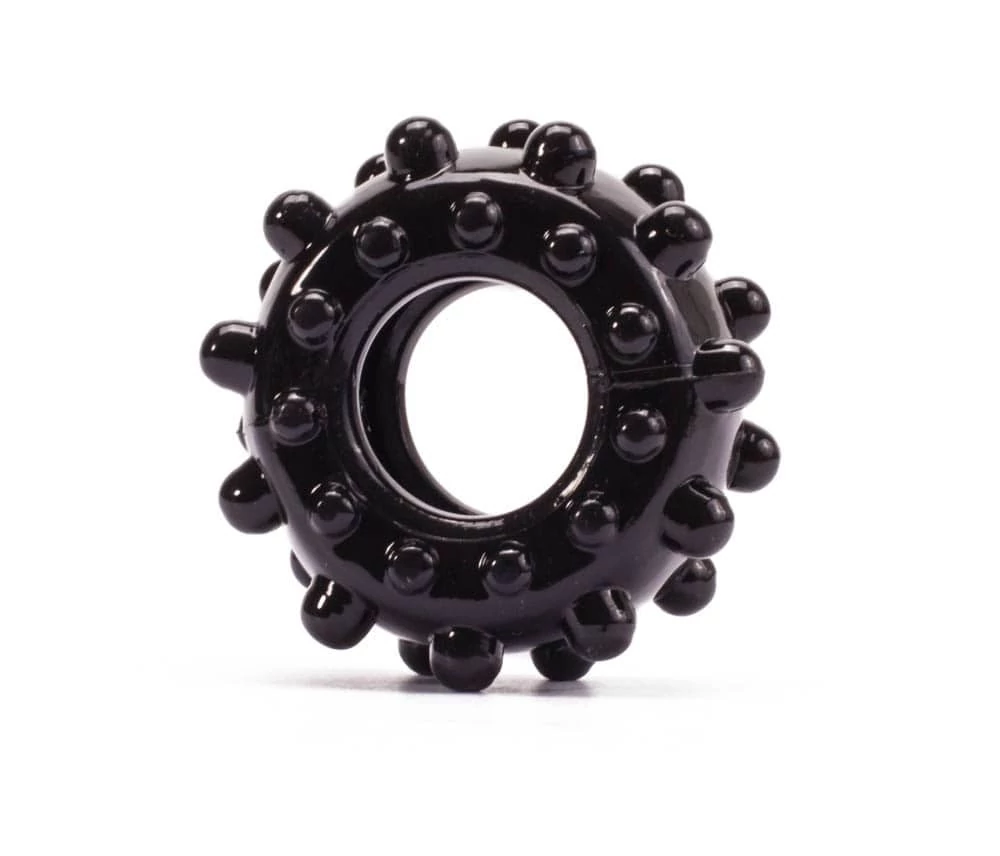 Lovetoy - Power Plus Cock Ring Series #3 - érdes péniszgyűrű (fekete)