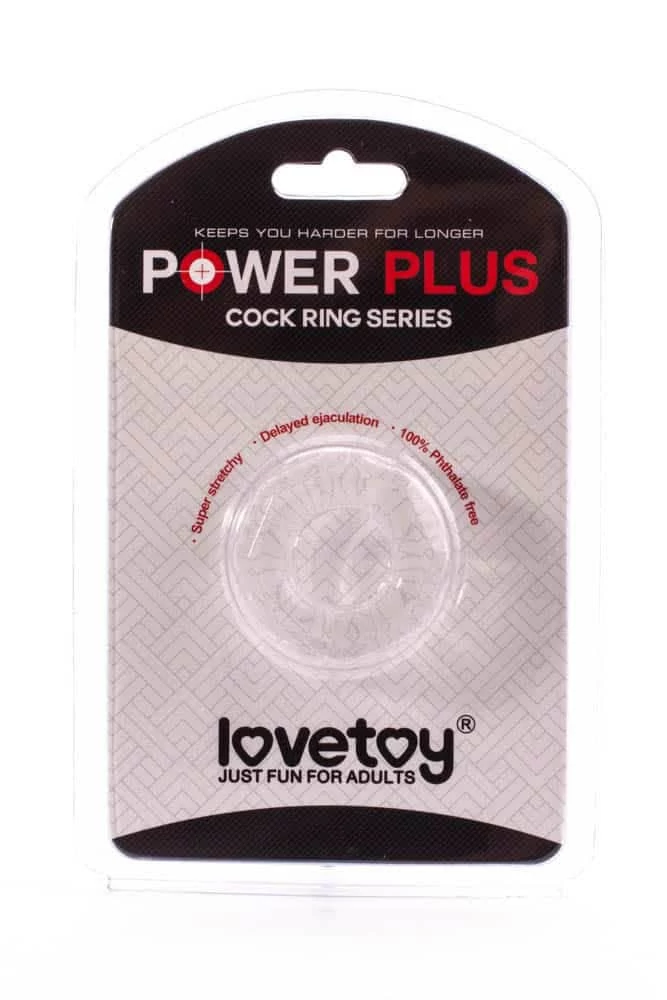 Lovetoy - Power Plus Cock Ring Series #5 - érdes péniszgyűrű (áttetsző)