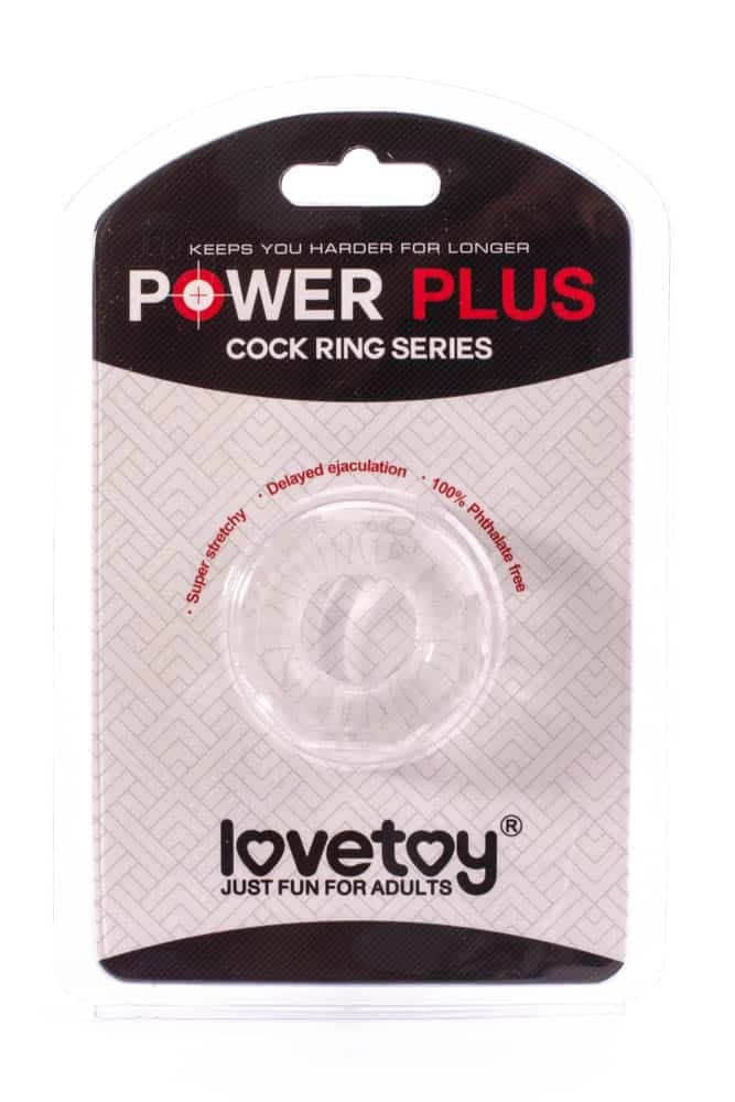 Lovetoy - Power Plus Cock Ring Series #8 - érdes péniszgyűrű (áttetsző)