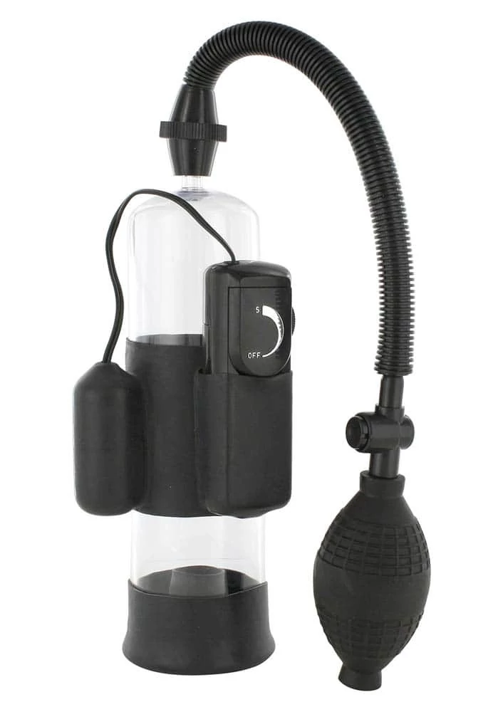 Seven Creations - Power Pump - vibrációs, vákuum péniszpumpa (fekete/áttetsző)