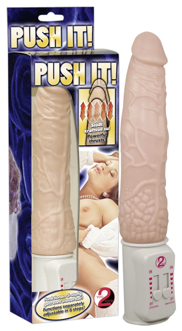 Orion - Push it! - 5+5 rezgő és lökő funkciós, élethű vibrátor (27,5cm) - natúr