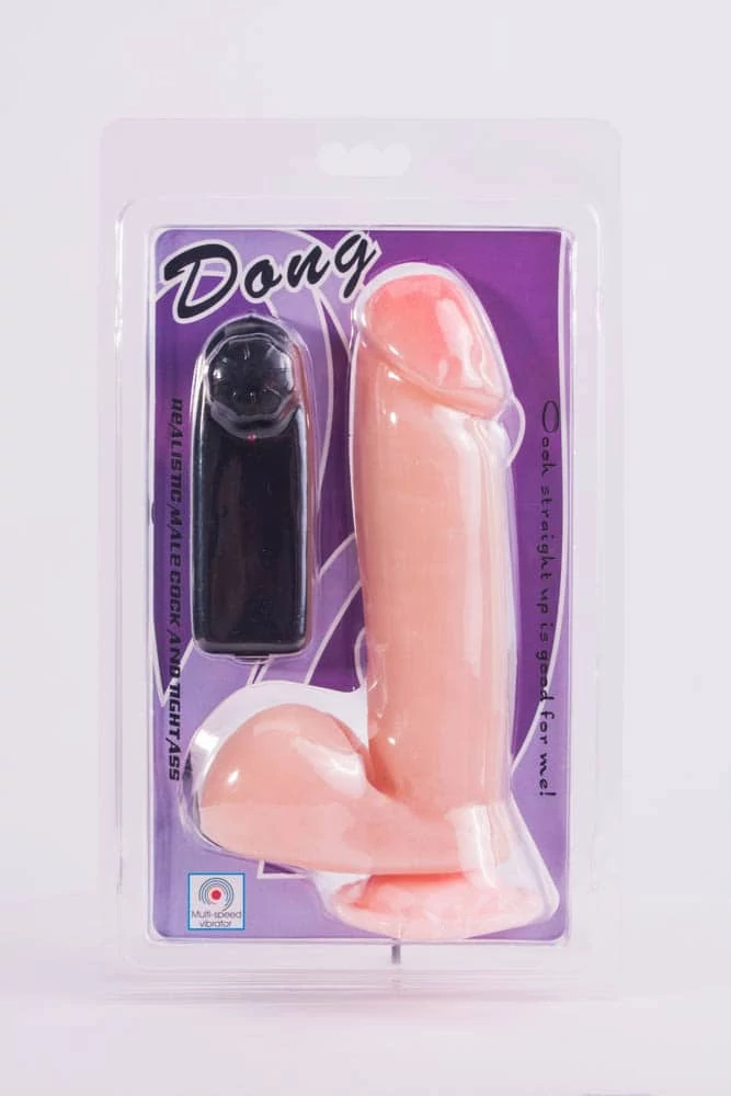 Debra - Realistic Dong - rögzíthető, távirányítású, élethű herés vibrátor (natúr)