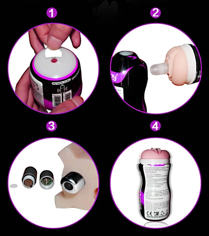 Lovetoy - Sex In A Can - Vibrating Vagina Tunnel #2 - élethű, vibrációs vagina maszturbátor (natúr)