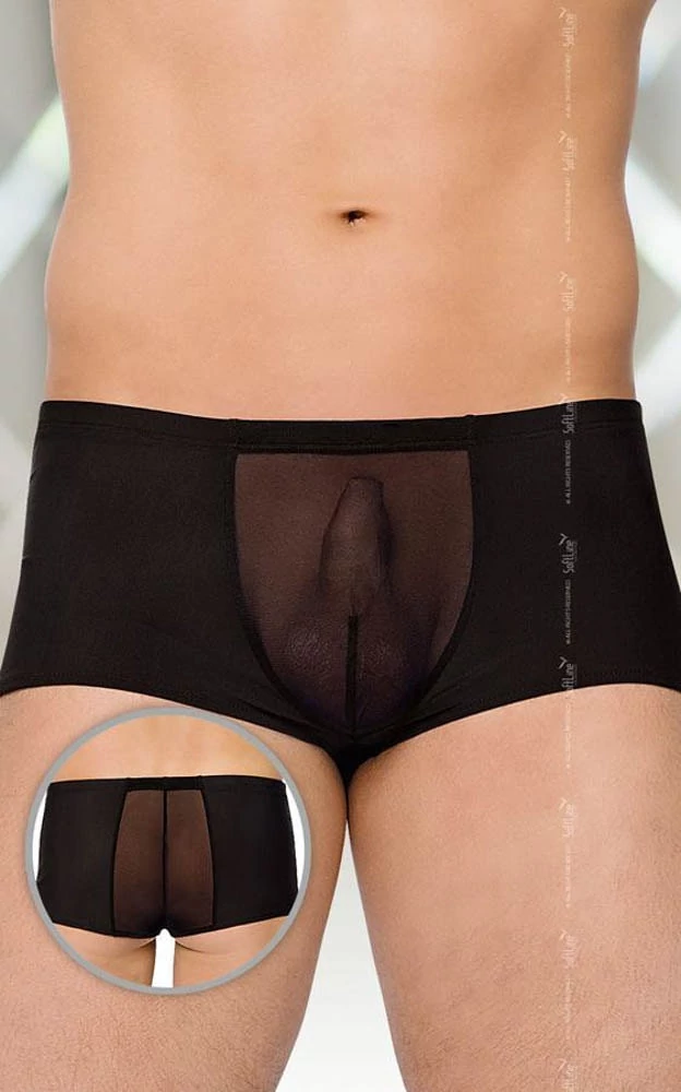 Softline - Shorts 4505 - erotikus férfi boxer (M/L) - fekete