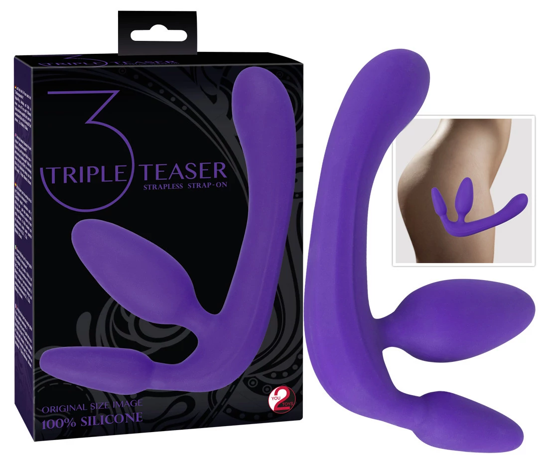 You2Toys - Strapless Strap-On - tartópánt nélkül felhelyezhető dildó trió (lila)
