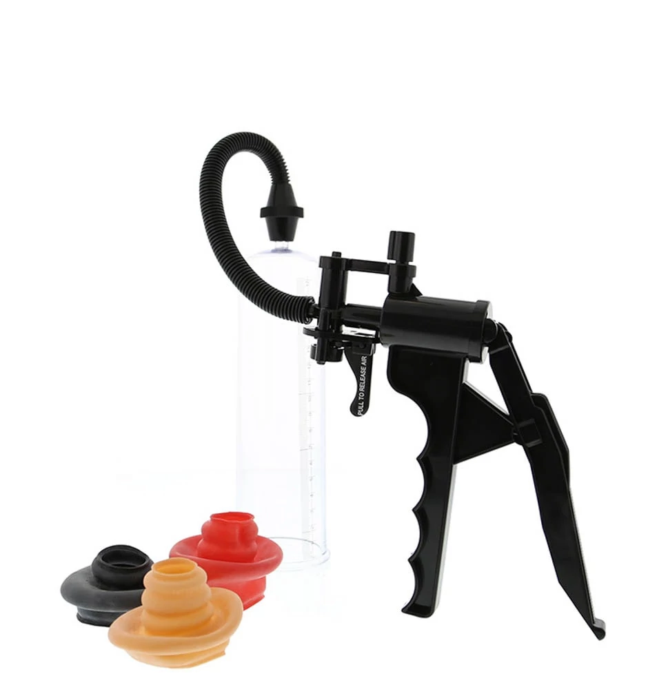Seven Creations - The Perfect Pump with Sure-Grip - vákuum péniszpumpa cserélhető mandzsettákkal (3db/cs)