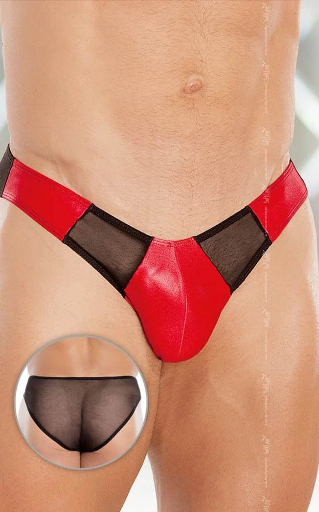Softline - Thong 4466 - erotikus férfi bugyi (M/L) - piros