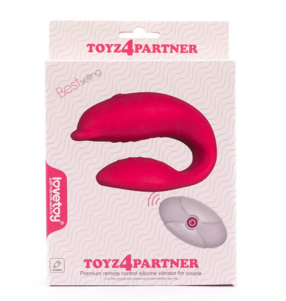Lovetoy - Toyz4Partner - 10 funkciós, wireless, delfin formájú párvibrátor (USB) - pink