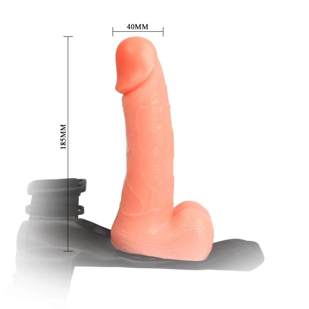 Baile - Ultra Cyberskin Strap-On Penis - felcsatolható, élethű herés dildó állítható hevederrel (natúr)