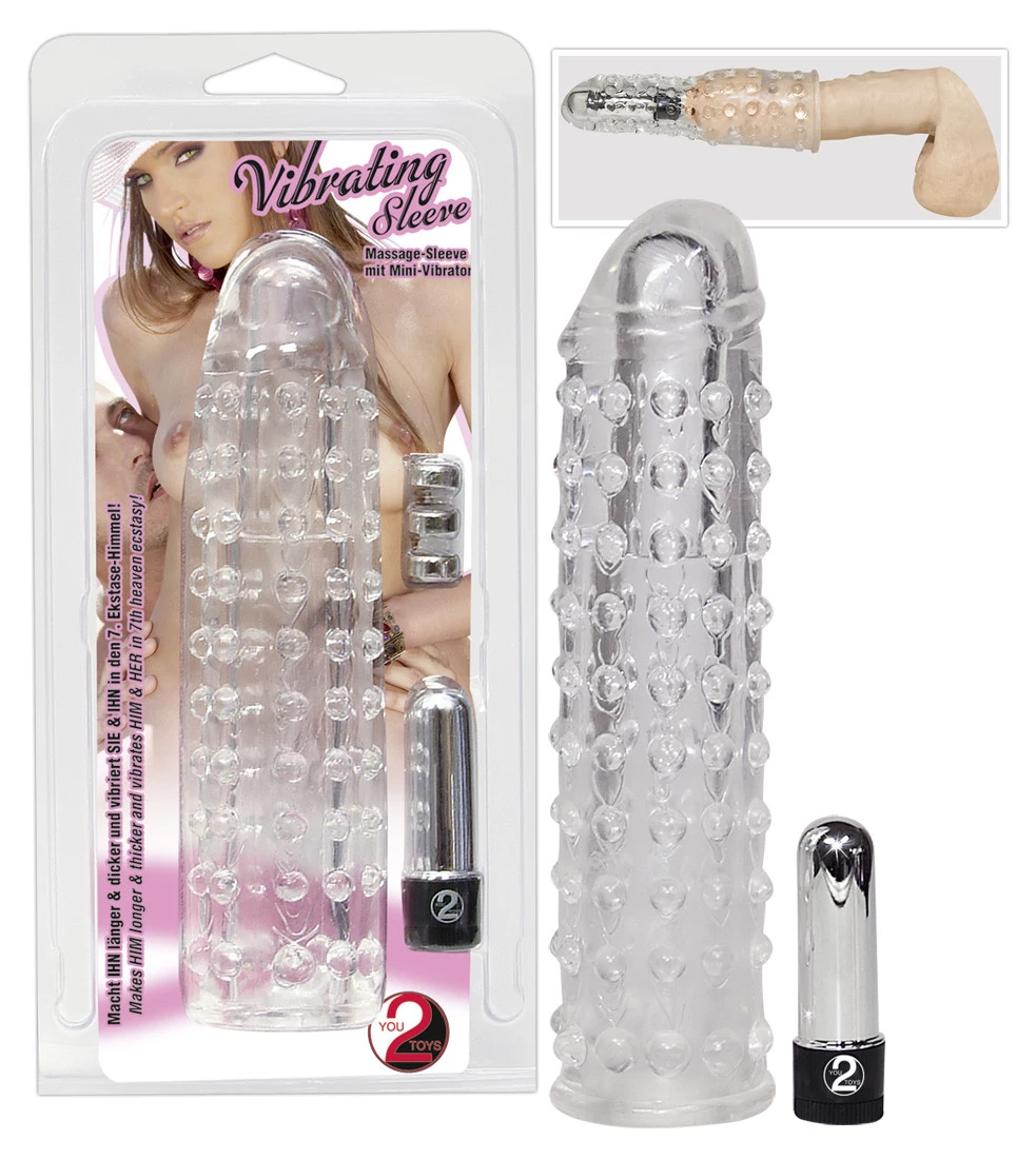 Orion - Vibrating Sleeve - rücskös, vibrációs péniszhosszabbító (színtelen)