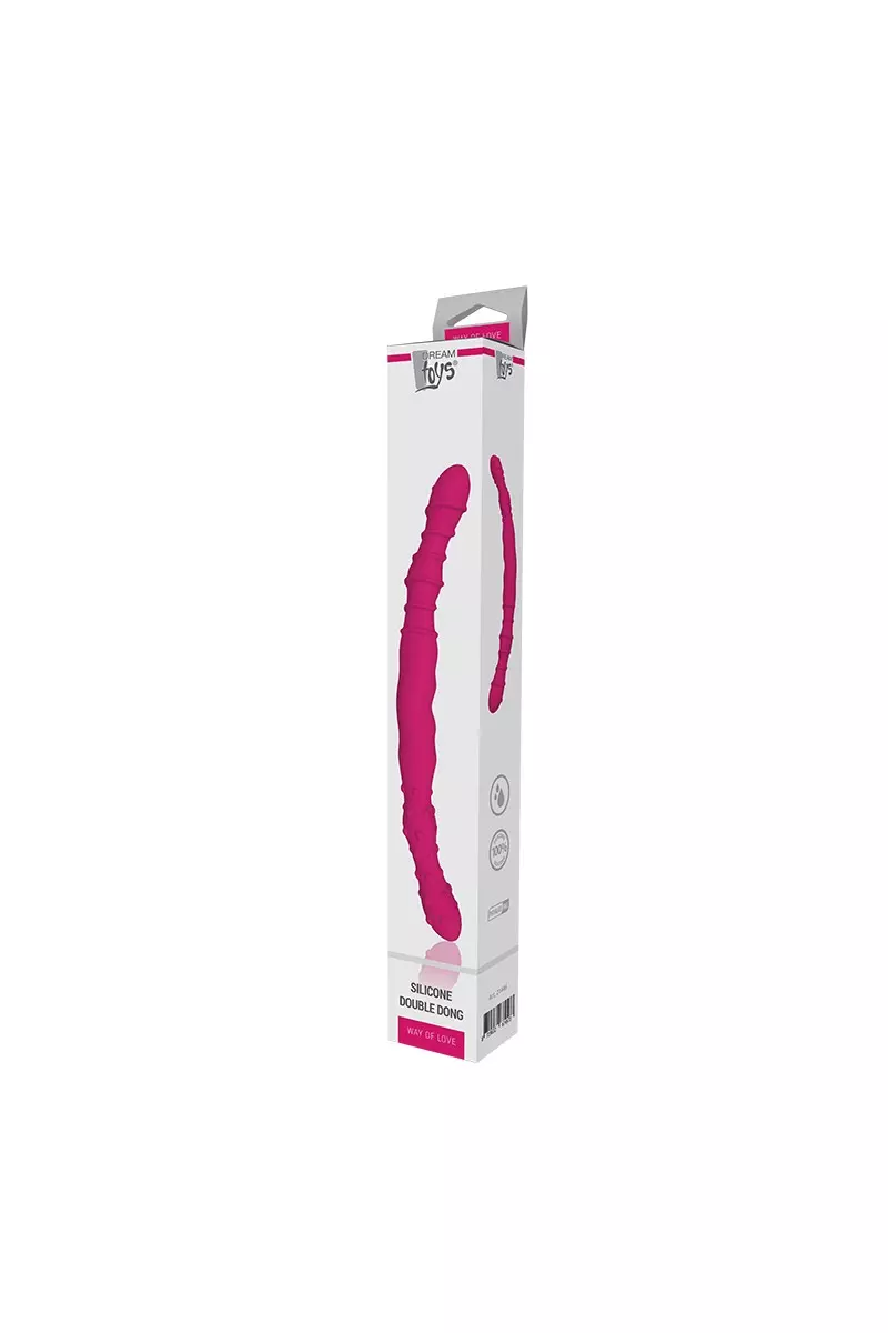 Dream Toys - Solid Love Silicone Double Dong - duplavágű, élethű dildó (pink)