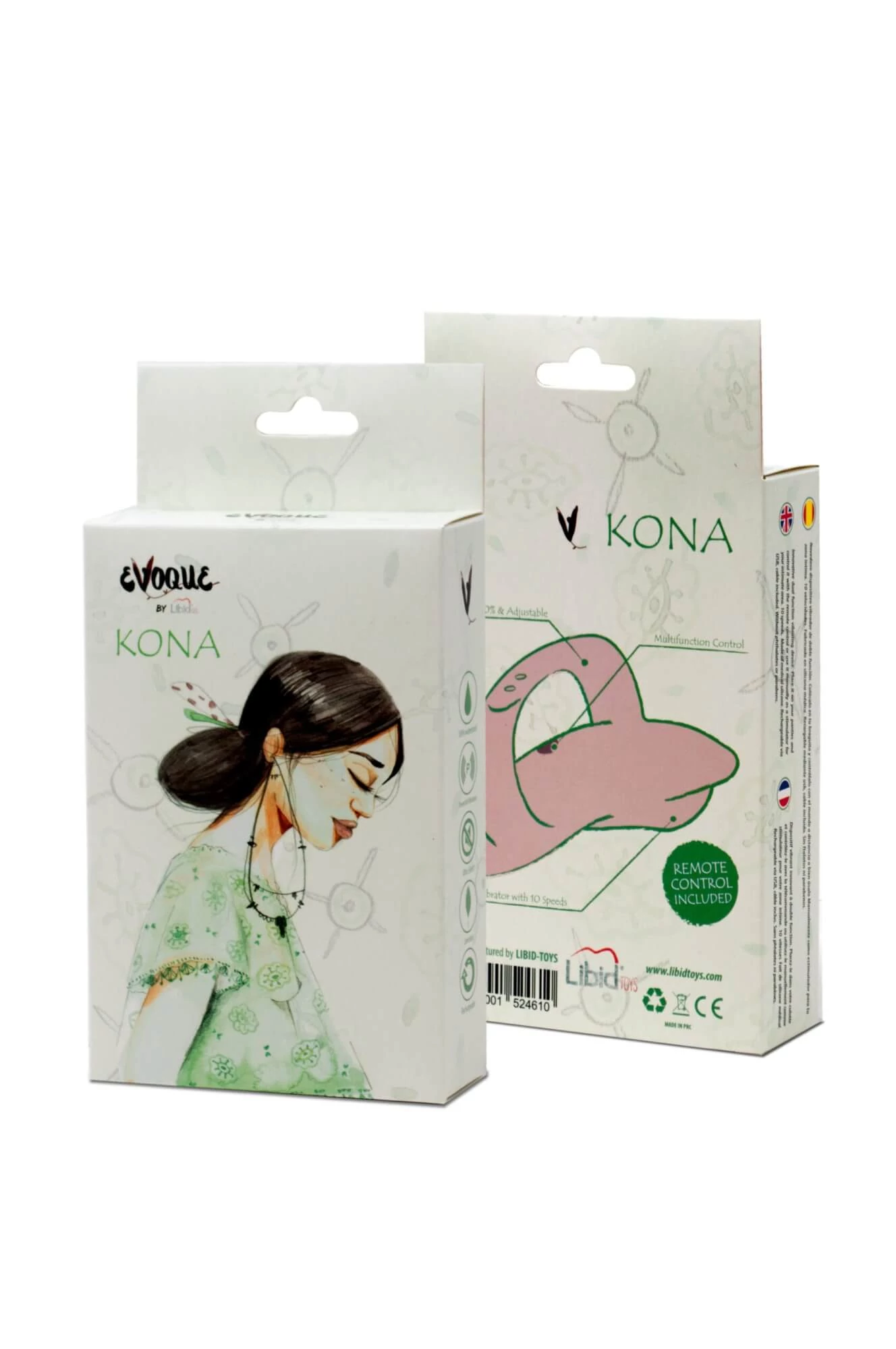 Evoque - Kona - 10 funkciós, wireless csiklóizgató és masszírozó (USB) - pink