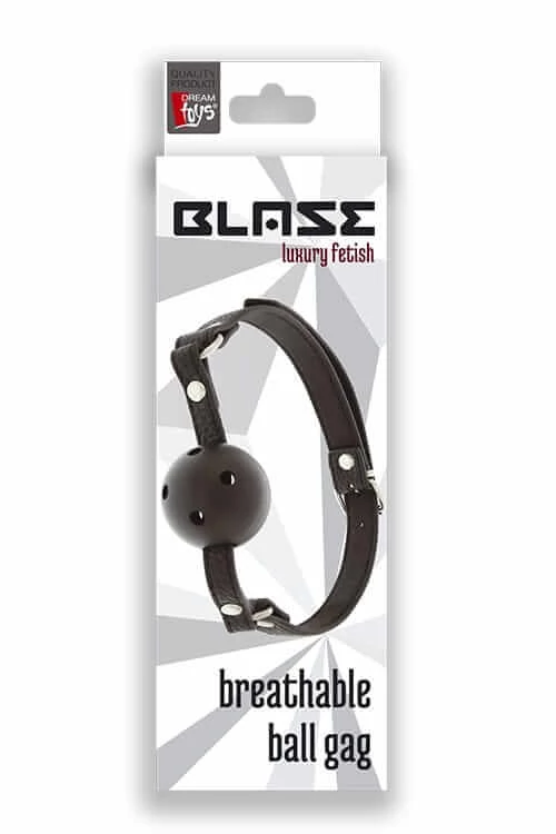 Dream Toys - Blaze Luxury Fetish - lyukas szájpecek nyakörvvel (fekete)