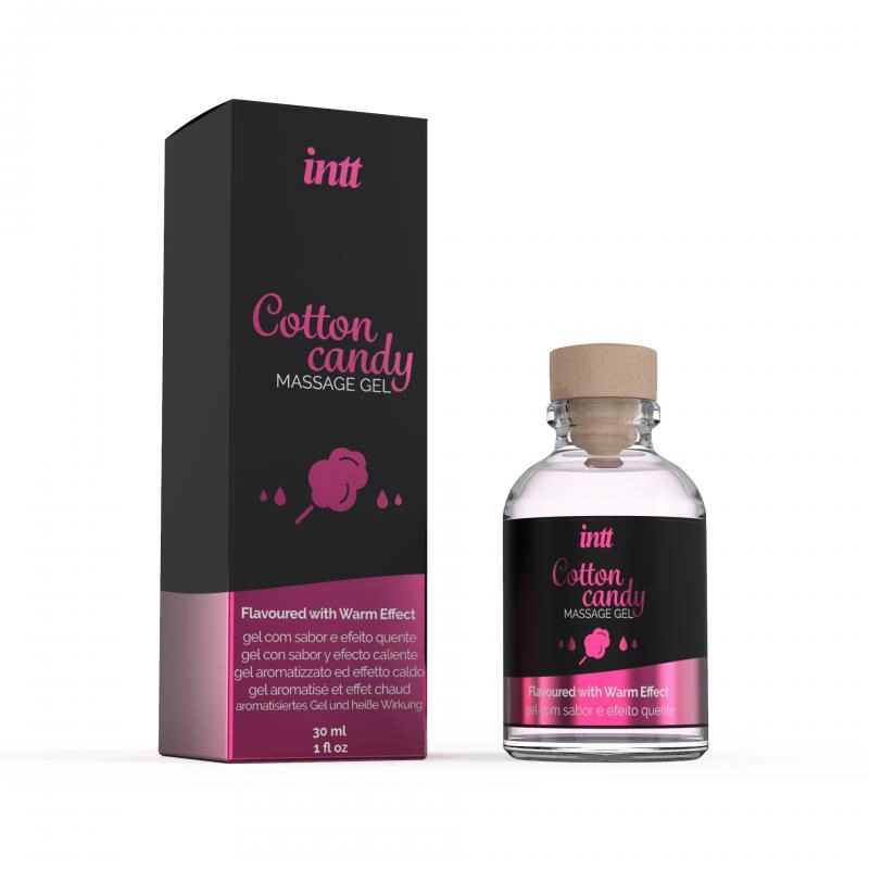 Intt - Massage Gel Cotton Candy - ízesített, melegító hatású masszásgél (30ml) - vattacukor