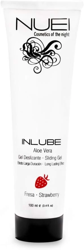 Nuei - Inlube Strawberry - illatosított vízbázisú síkosító (100ml) - eper és aloe vera