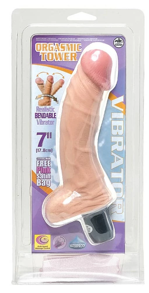 Nmc - Orgasmic Tower 7 - élethű, herés G-pont vibrátor (17,8cm) - natúr