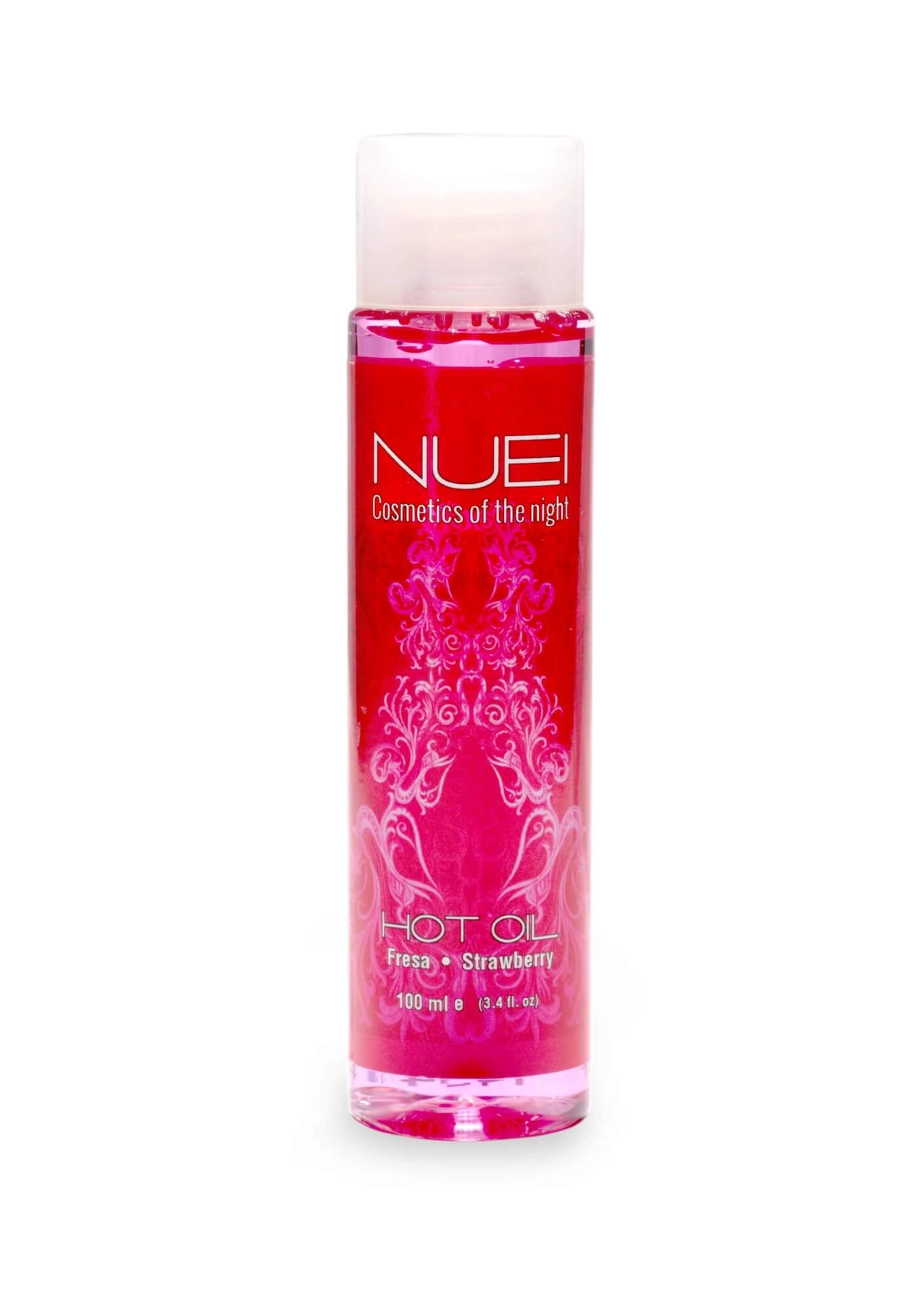 Nuei - Hot Oil Strawberry - illatosított, melegító hatású masszázsolaj (100ml) - eper