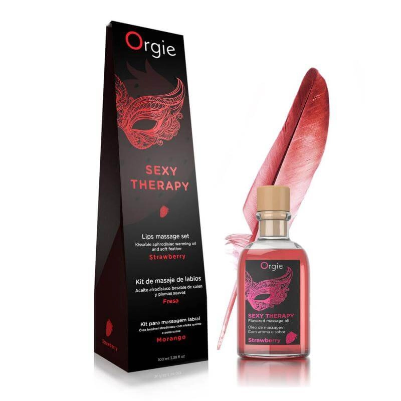 Orgie - Sexy Therapy - ízesített ajakmasszázs szett (100 ml) - eper