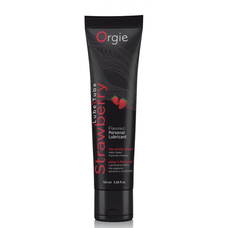 Orgie - Lube Tube Strawberry - ízesített vízbázisú síkosító (100ml) - eper