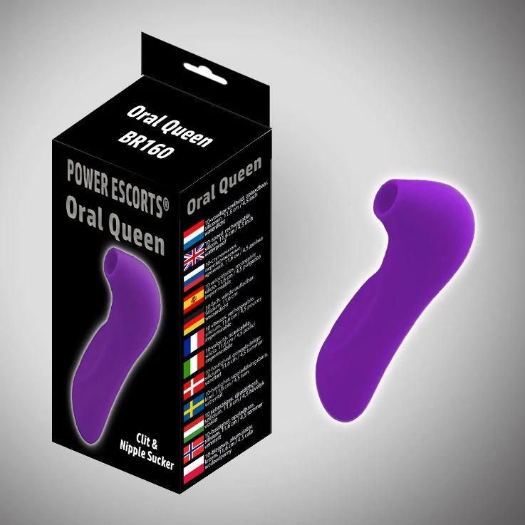 Power Escorts - Oral Queen - 10 funkciós, szilikon csikló és mellbimbóizgató vibrátor (USB) - fekete