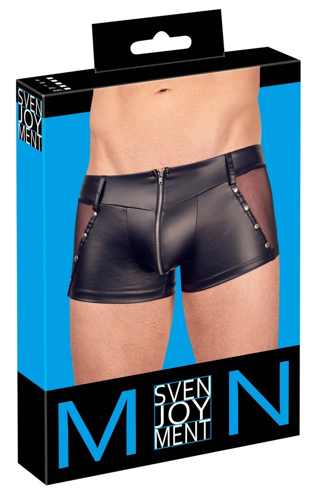 Svenjoyment - Men's Pants XL - fényes, cipzáras alsónadrág (M) - fekete