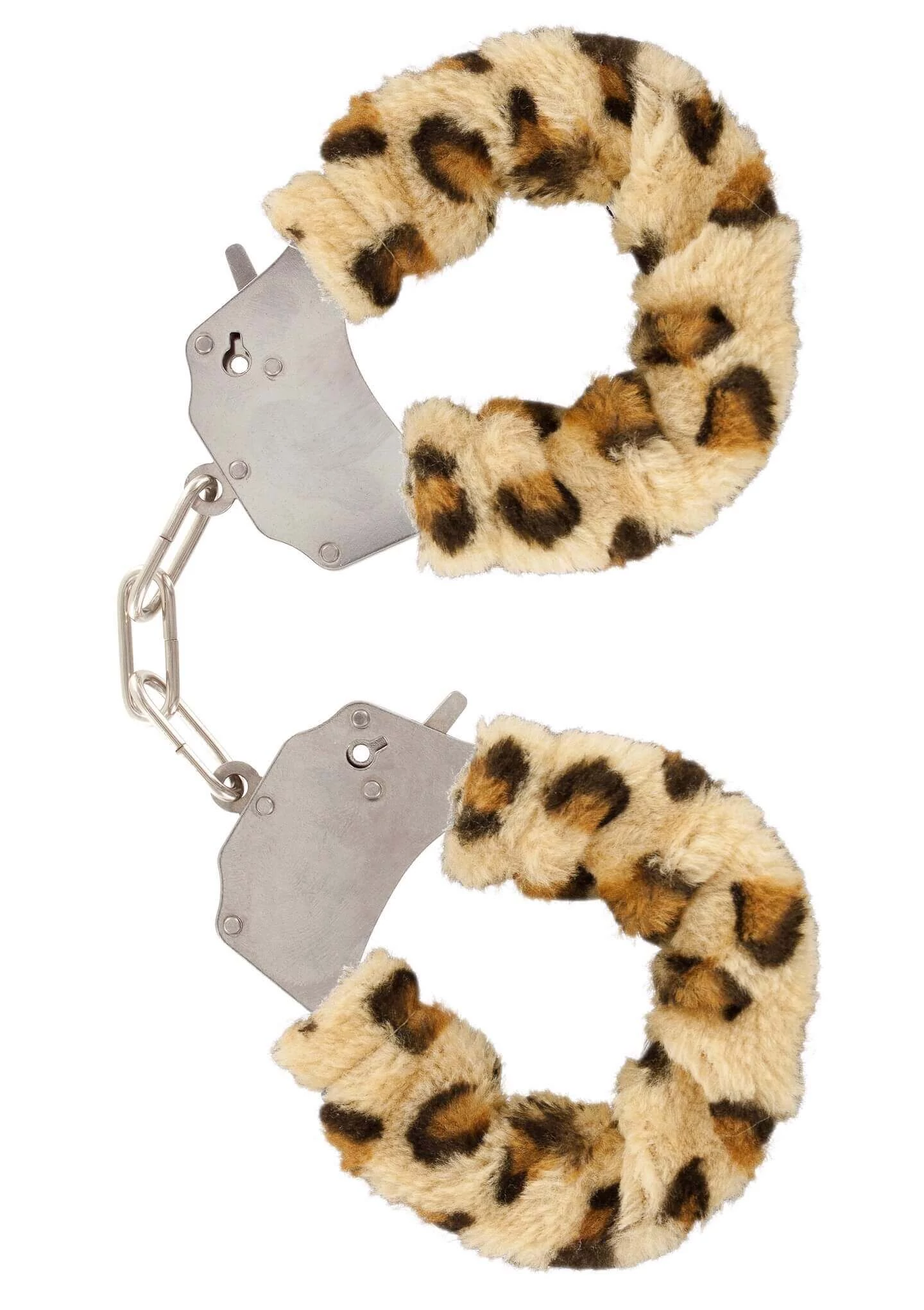 ToyJoy - Furry Fun Cuffs - fém bilincs leopárdmintás plüss bevonattal 