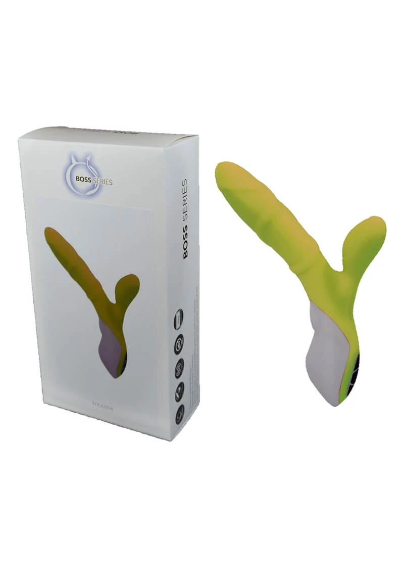 Boss Series - Yolanada - 3 motoros, 10 funkciós csiklóizgatós vibrátor és masszírozó (USB) - zöld