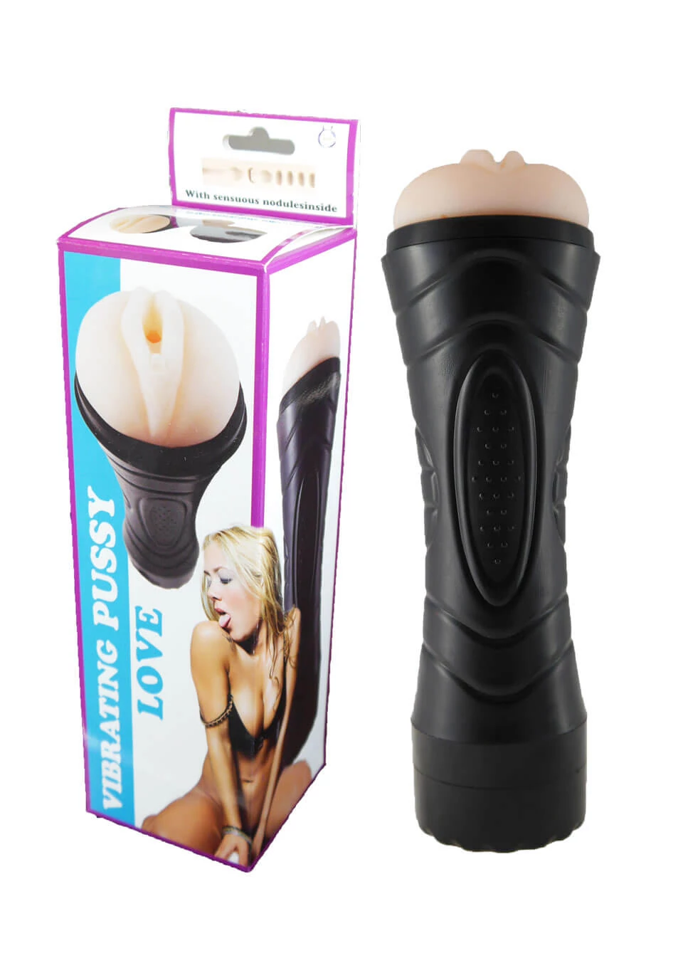 B-Series Lyla - Vibrating Pussy Love - élethű vibrációs zseblámpa-maszturbátor (17cm) - vagina