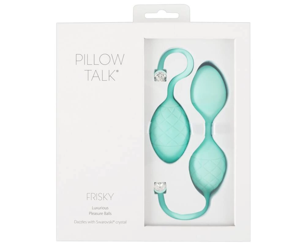 Pillow Talk - Frisky - Swarovski kristállyal díszített gésagolyó szett (2db/cs) - zöld