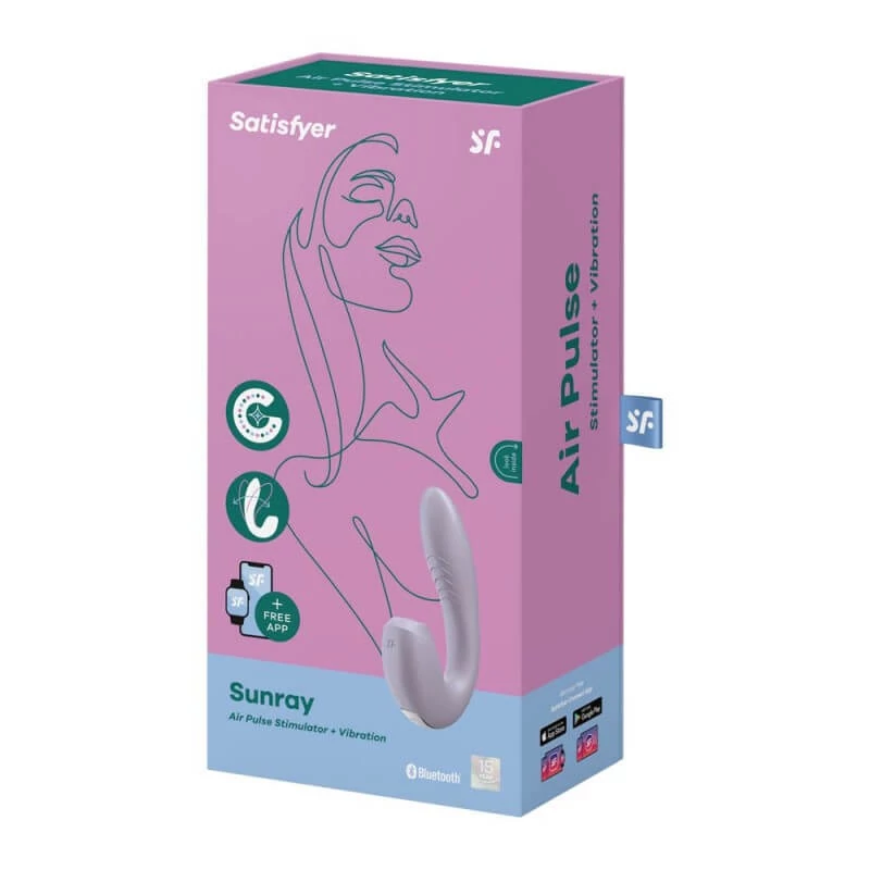 Satisfyer - Sunray - prémium, websmart léghullámos csiklóizgató és G-pont vibrátor (USB) - lila