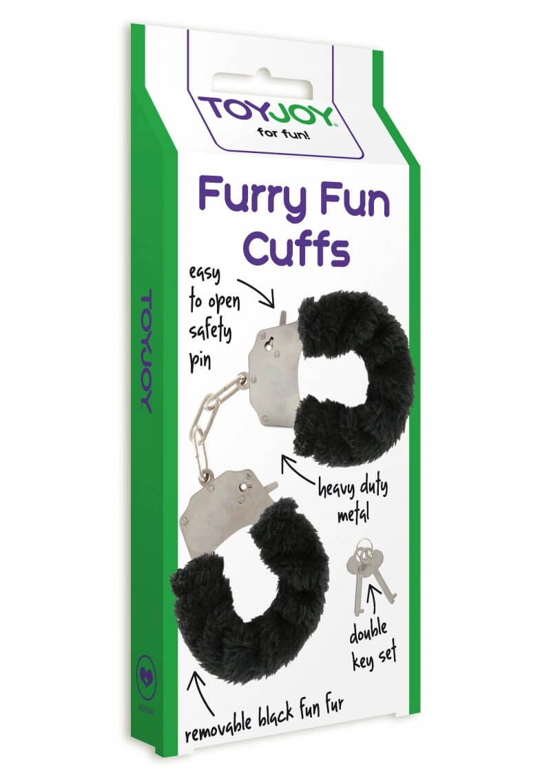 ToyJoy - Furry Fun Cuffs - plüss bilincs (fekete)